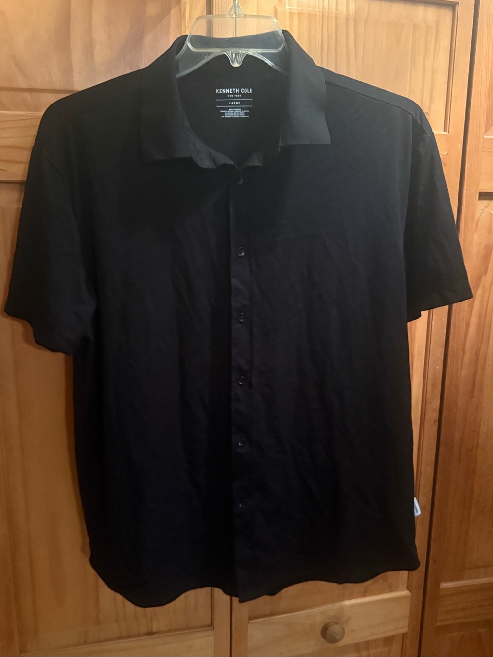 Kenneth Cole Black Short-Sleeve Button-Down Shirt